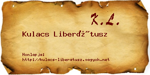 Kulacs Liberátusz névjegykártya